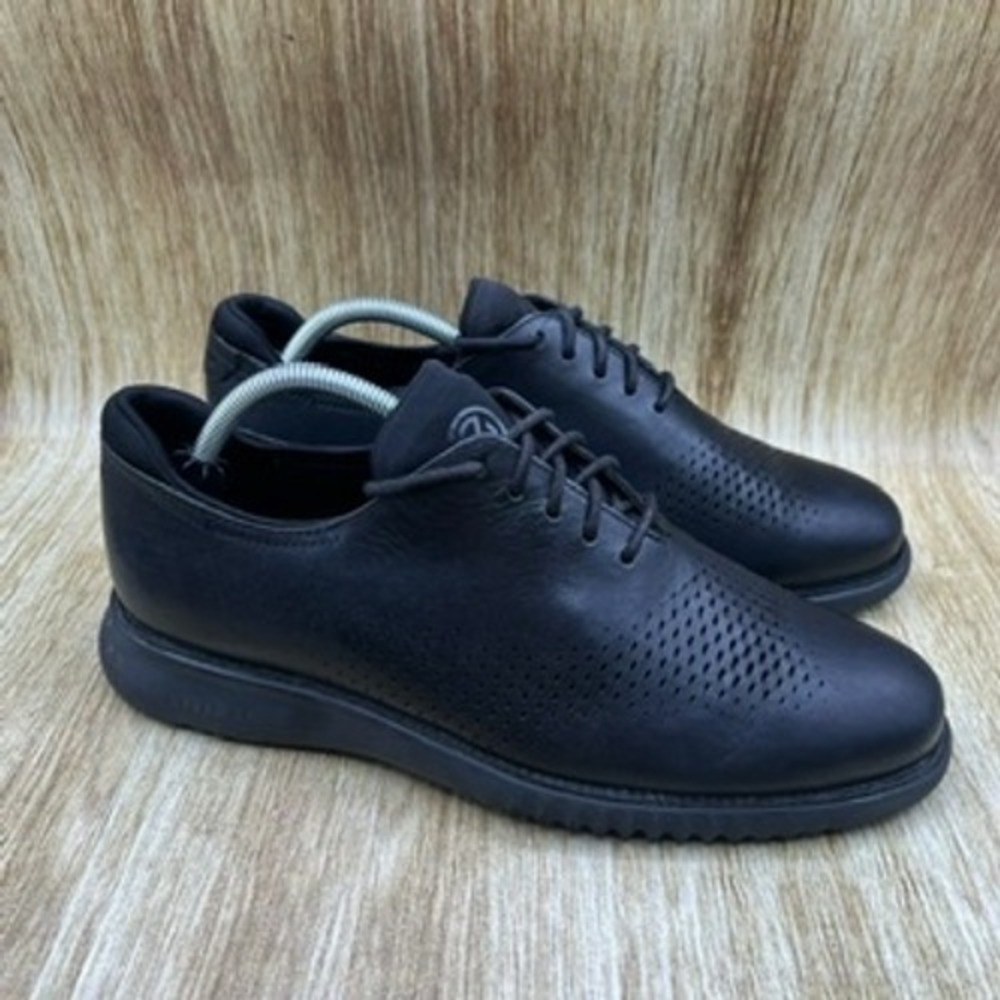 Cole Haan 2.Zerogrand Men's Size 9 W Laser Lined Black Oxford Leather C23832